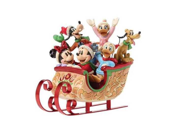 Enesco Disney Traditions by Jim Shore Figur Mickey Mouse und Seine Freunde reiten im Schlitten, 20,3 cm, Mehrfarbig