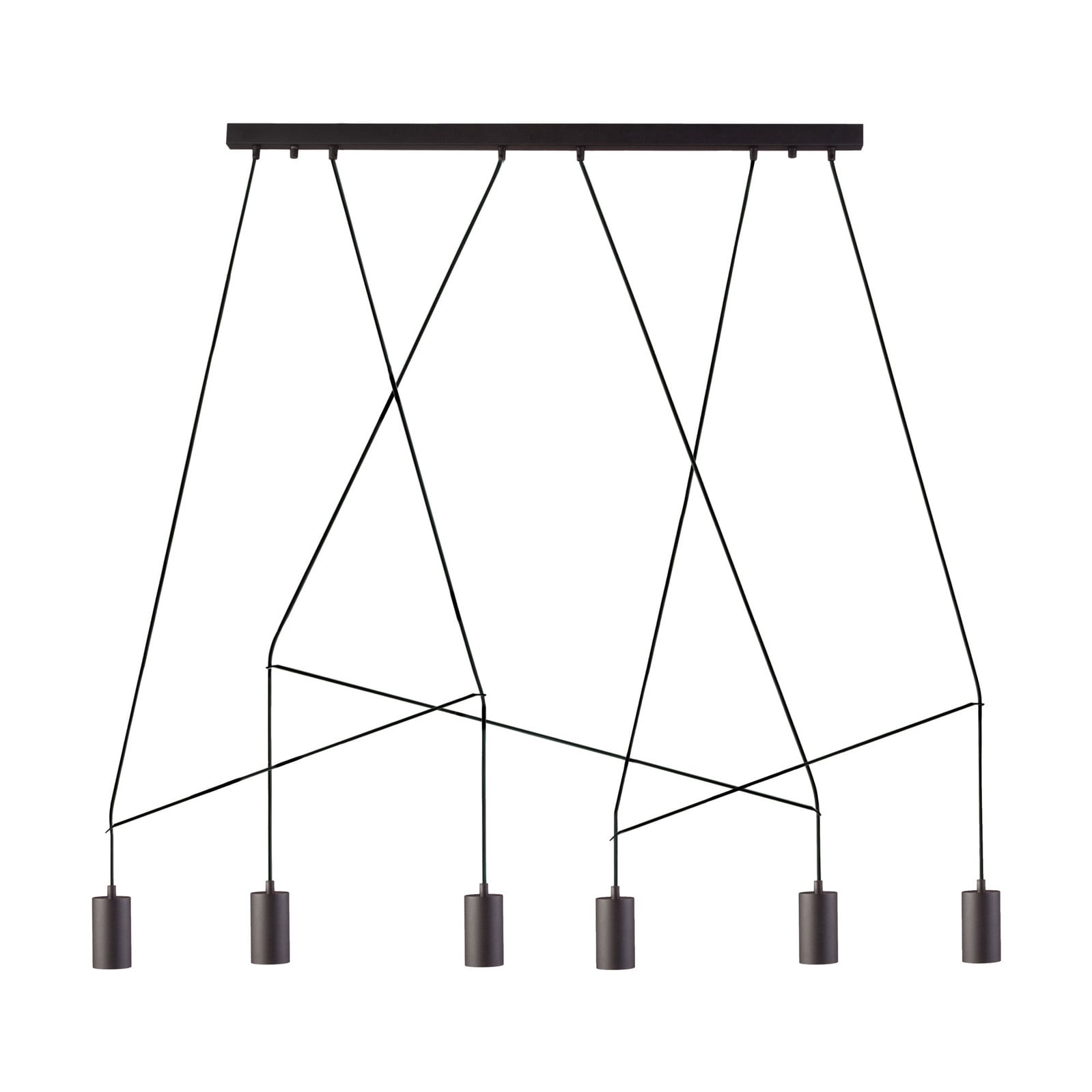 Lyora Imbria 6-lichts kantoor hanglamp in zwart en chroom
