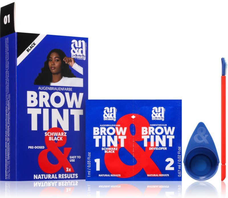 A.N.D. Beauty Brow Tint brow colour shade Black 3x1.67 ml