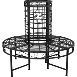 Garden Pleasure Deko Baumbank LARISSA Ø 121 cm, Stahl Schwarz