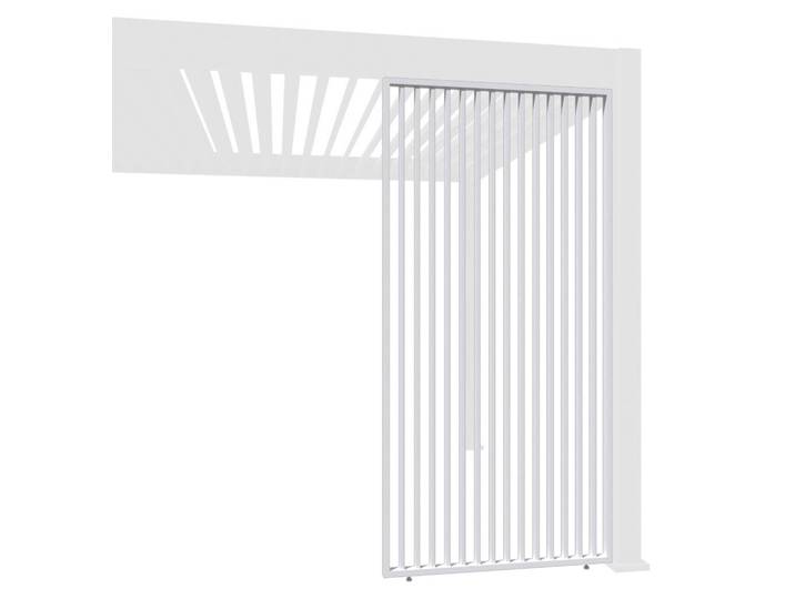 Weide vertikale Lamellenwand Sichtschutz für Pergola Aluminium Weiß