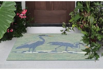 Lush Decor Frontporch Blue Heron Indoor/Outdoor Rug