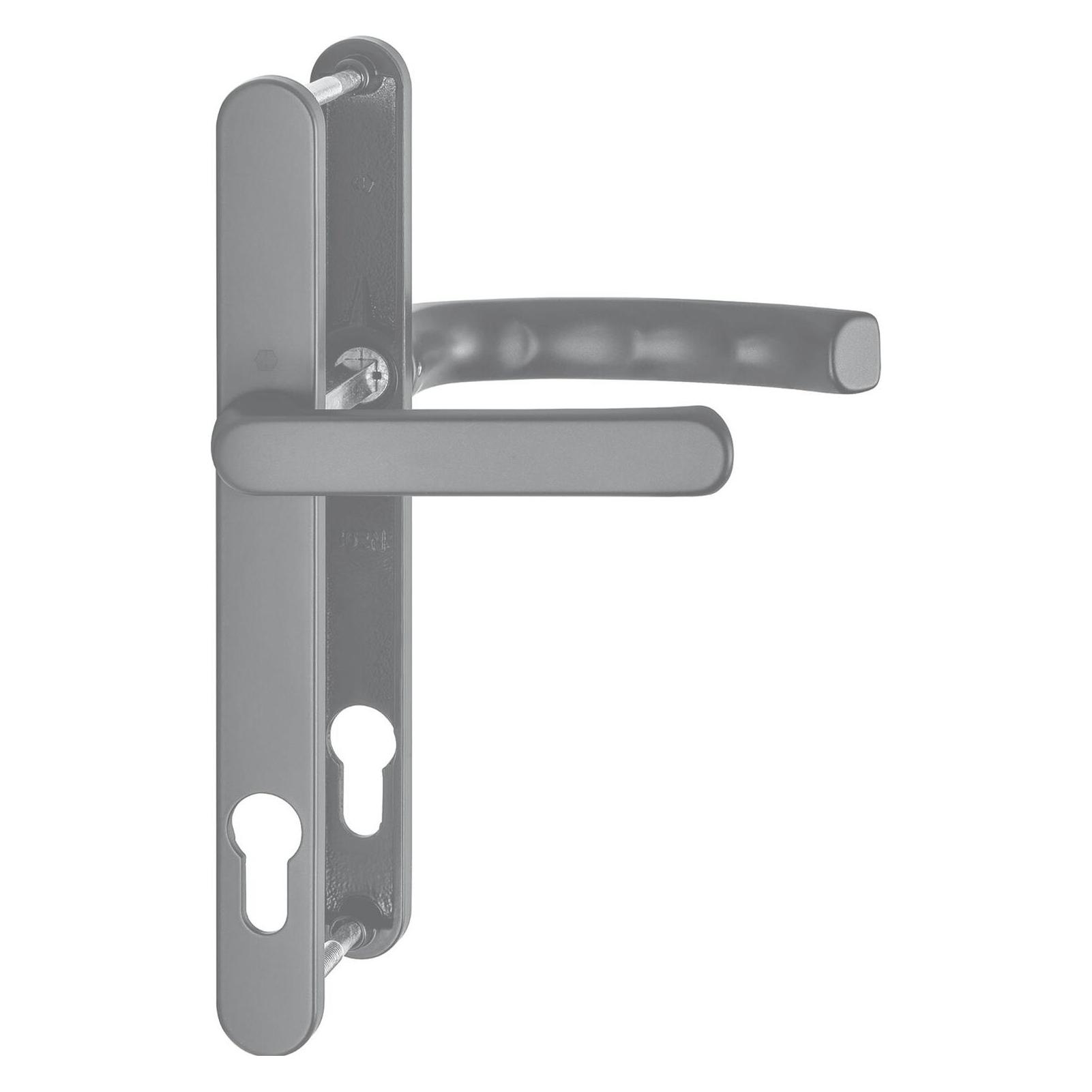 Hoppe Drückergarnitur LIÈGE - Schmalschild 24 mm, Griff flach,67 - 72,Edelstahl-Effekt (Türgarnitur, Türgriff) (42722651)