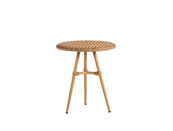 JVmoebel Couchtisch Brauner Rattan Couchtisch rund für elegantes Ambiente (Couchtisch), Made in Europa