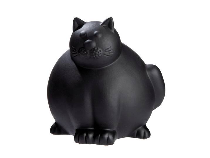 Dekokatze Molli, Schwarz, Keramik, Katze, Katze, 27x30x26 cm, Tierfiguren, Dekoration, Dekofiguren & Skulpturen, Dekotiere