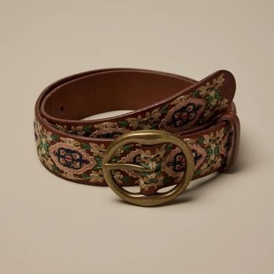 Lucky Brand Multi Emboridered Belt - Women's Accessories Belts in Brown, Size L