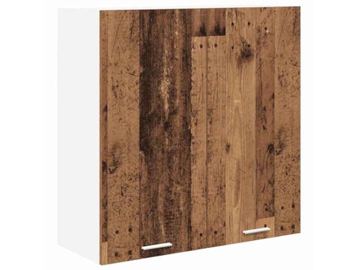 Hängeschrank aus Holz, Antik-Optik, 80 x 31 x 80 cm, Holz Aufbewahrung für Utensilien und Töpfe, Thekenplatte, einfacher Zugang zur Zubereitung von Mahlzeiten, kompaktes Format