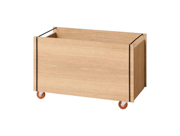 MOEBE Moebe Aufbewahrungsbox Geölte Eiche-Schwarz, mit Rollen, 33x60x31 cm