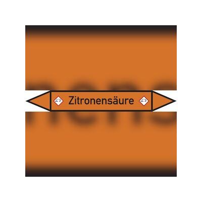 Rohrleitungskennzeichen Zitronensäure - 187x26 mm Folie selbstklebend