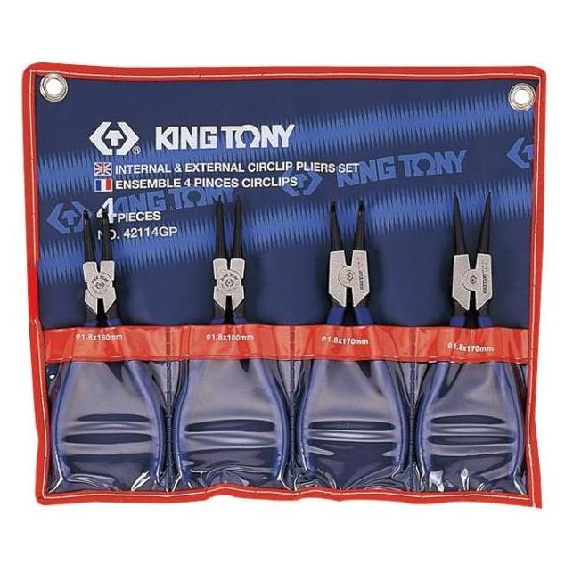 King PLIERS SEGERA SET 4 pcs. CASE (220 mm) (42114GP)