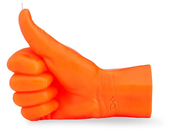 Kerze Thumbs Up Neon Orange