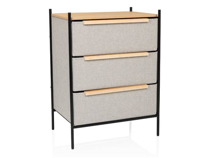 Commode Stuvar 58x40x79cm 3 Compartiments Taupe Hjh Living