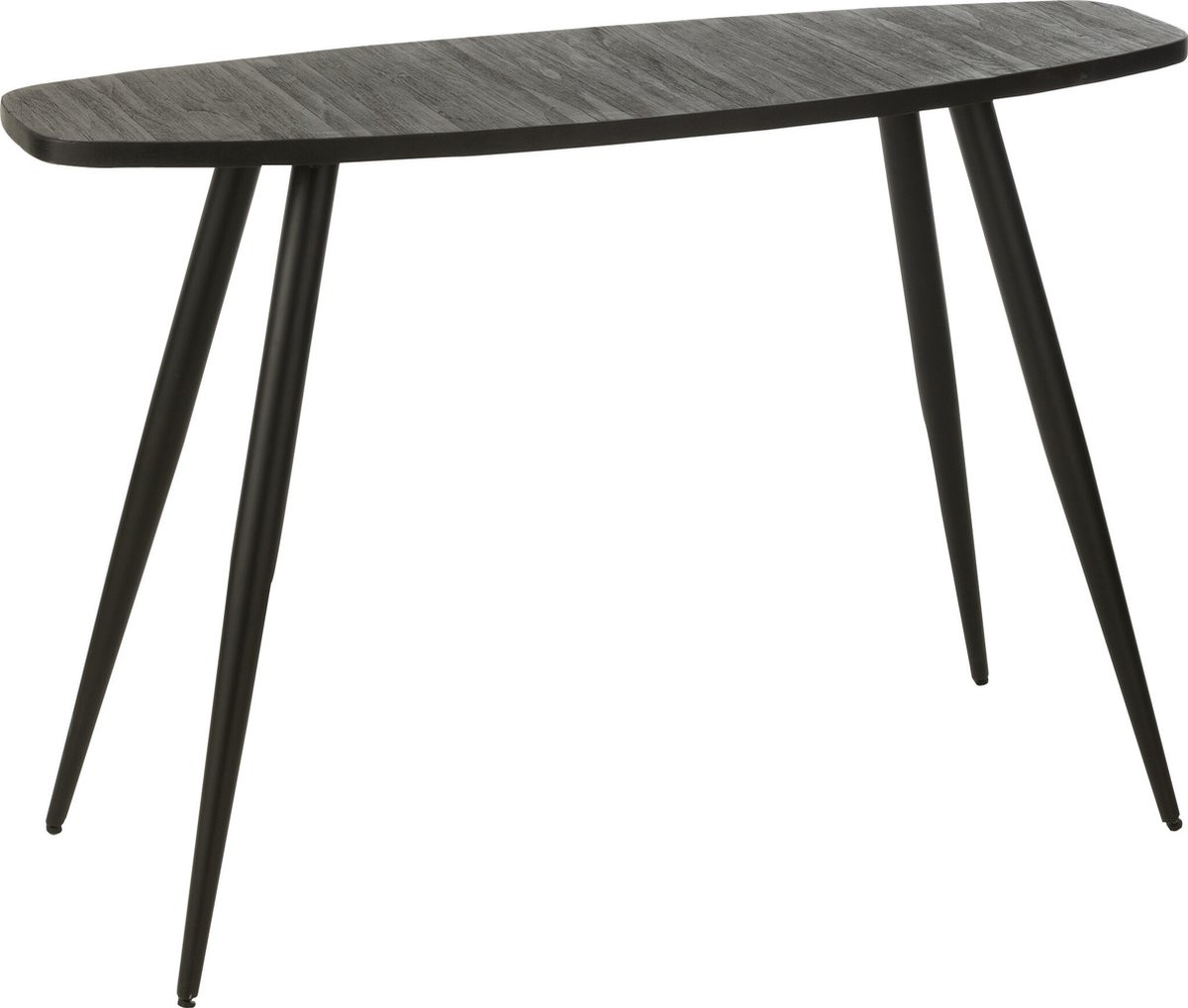 J-Line console Ovaal - Hout - Zwart