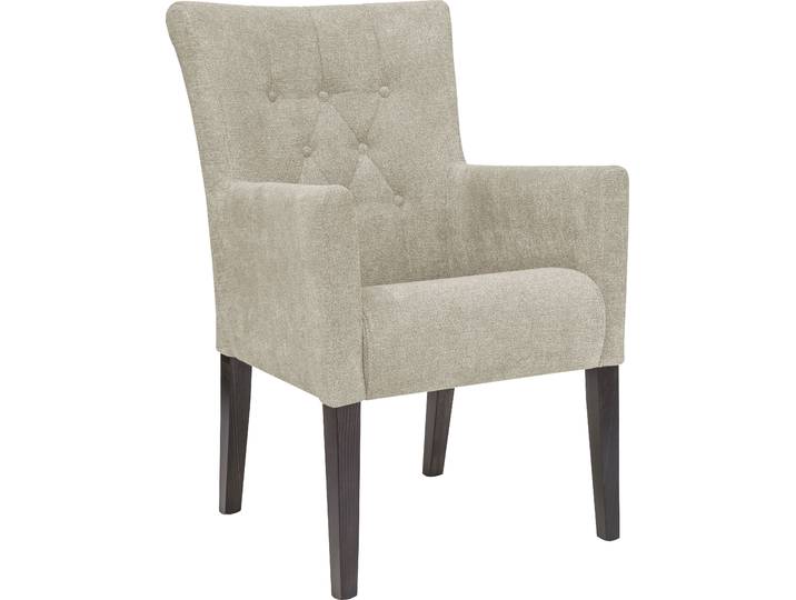 Esszimmerstuhl HOME AFFAIRE King , beige (creme, wenge), B:60cm H:92cm T:65cm, Polyester, Stühle, Esszimmerstuhl, Esszimmerstuhl mit Knopfheftung