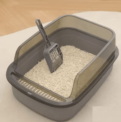 Inspire Picks Semi Enclosed Cat Litter Box Cat Litter Box With High Sides & Splashproof Design For Cleaner Homes d