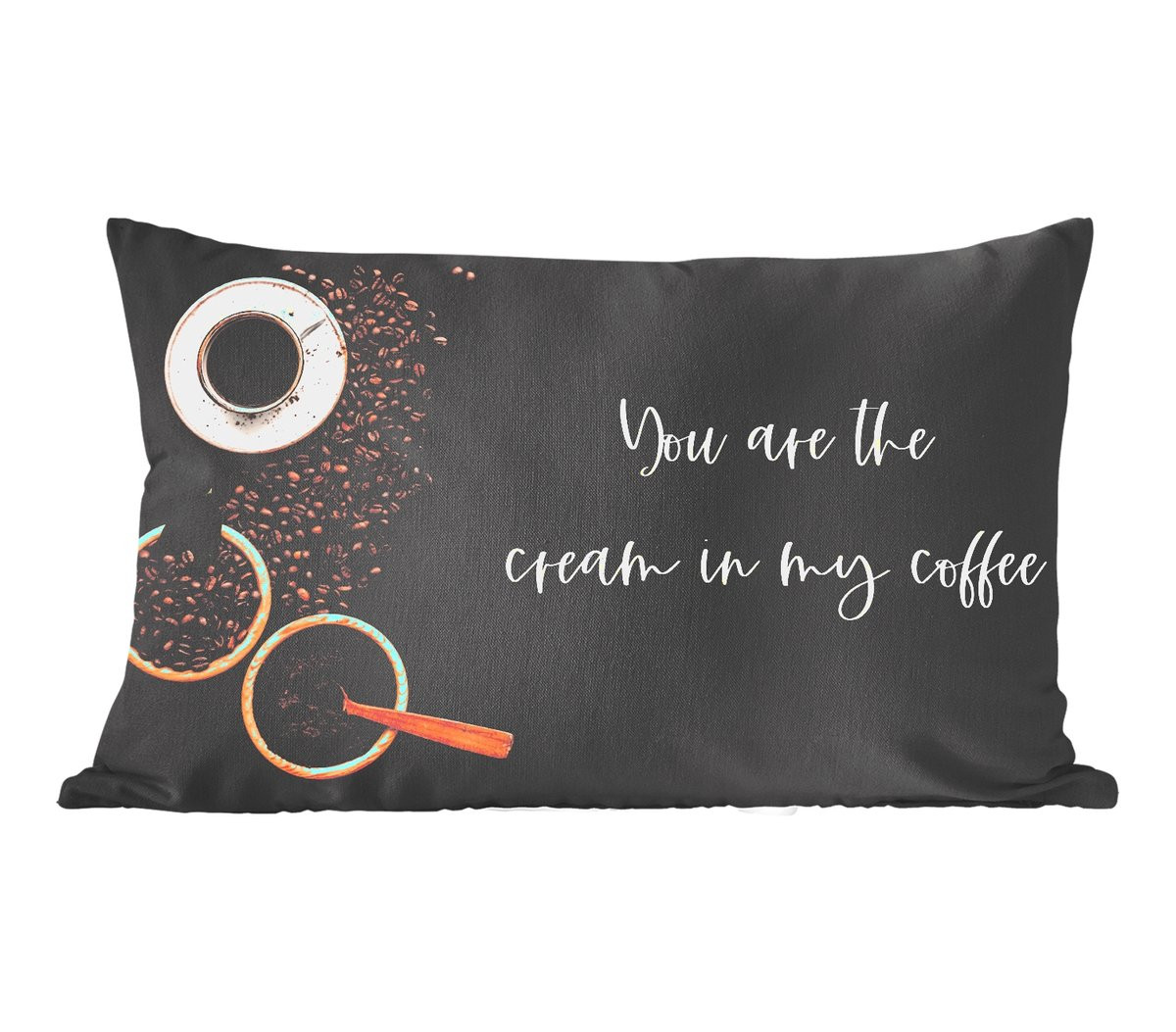 Sierkussen met tekst You are the cream in my coffee - 50 x 30 cm