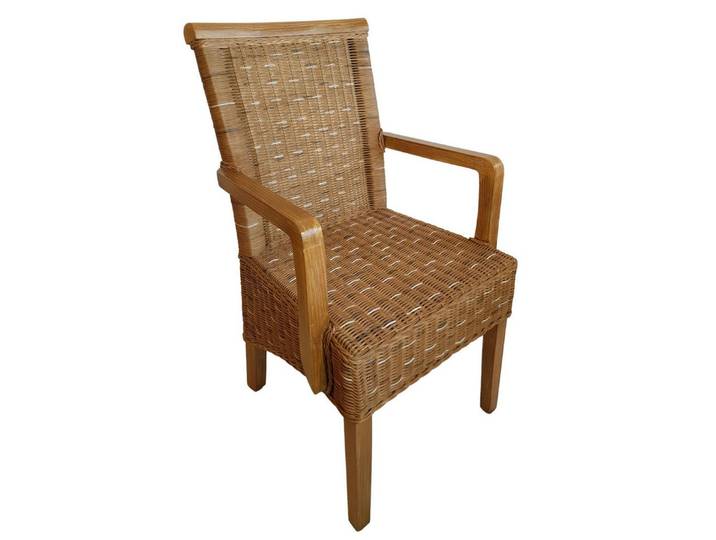 Amagohome Armlehnstuhl Esszimmer Stuhl mit Armlehnen Rattanstuhl capuccino Perth Korbstuhl Ra