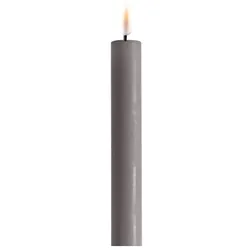 Deluxe Homeart LED 2er Set Stabkerze Real Flame, 15 cm, Ø 2,2 cm, 2er Set, grau