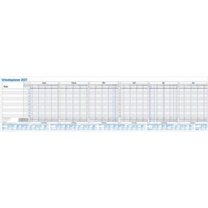 Güss-Verlag Urlaubsplaner 12-52, Jahr 2027, faltbar, 110 x 14 cm, für 10 Mitarbeiter