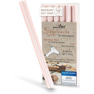 gravurART Siegellack 0015, champagner, Sticks für Wachspistole, flexibel, 6 Stangen
