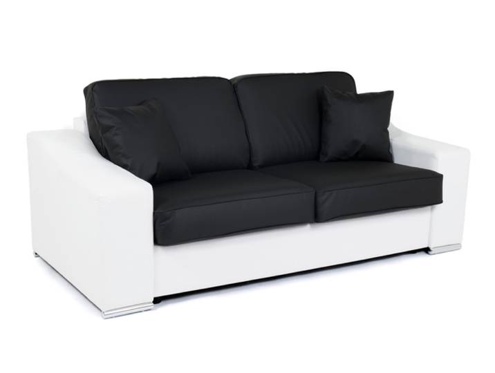 Canape convertible couchage 160 cm Onda Wilma Blanc / Wilma Noir - Basika