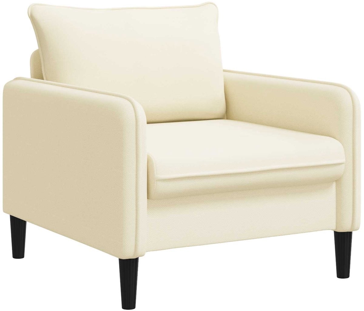 vidaXL XL Loungefauteuil voor volwassenen - Crèmekleurig - Fluweel - Modern