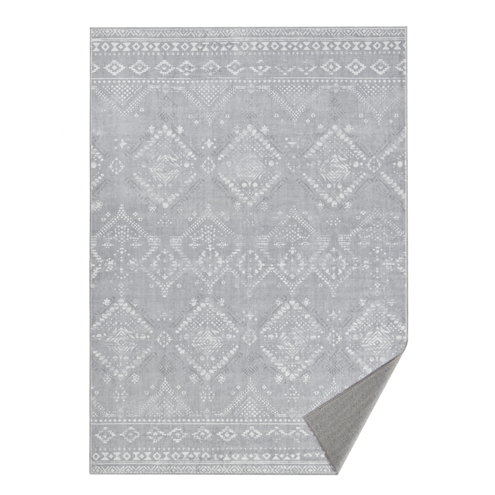 SONGMICS Boho Teppich 160 x 230 cm flauschig taubengrau TAR029G02