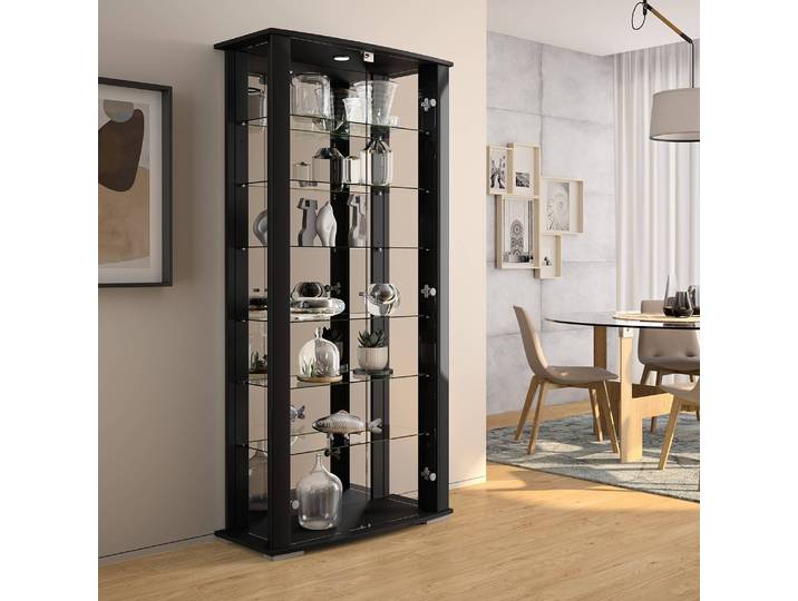 Vitrine II 86 x 178 x 38cm Noir/Noir brillant