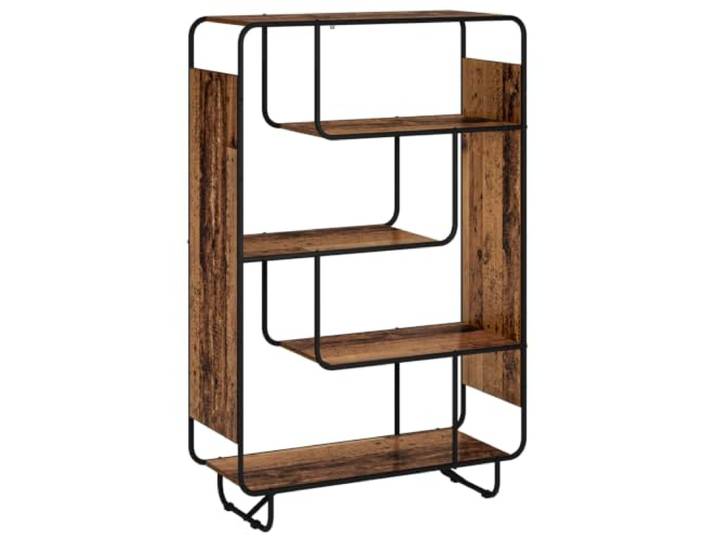 GHVBNMF Highboard Altholz-Optik 93,5x37,5x144 cm Standregal 5 Böden 5 offene Fächer bieten strukturierte Ordnung für Küche und Esszimmer auf robustem Stahlgestell.