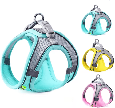 Inspire Essentials Reflective Breathable Pet Harness And Leash Set pink s