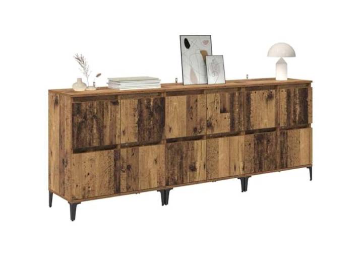 KTHLBRH Anrichte aus Holz, 60 x 35 x 70 cm, 3 Stück Mehrschichtholz, 12 Türen, einfache Montage, modernes Design für Esszimmer