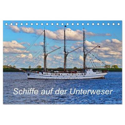 Schiffe auf der Unterweser (Tischkalender 2026 DIN A5 quer), CALVENDO Monatskalender