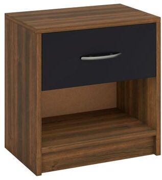 Costway Bedside Table Nightstand with Drawer and Open Storage Shelf-Brown