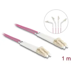 DELOCK LWL Kabel LC Duplex zu LC Duplex Multimode OM4 1 m