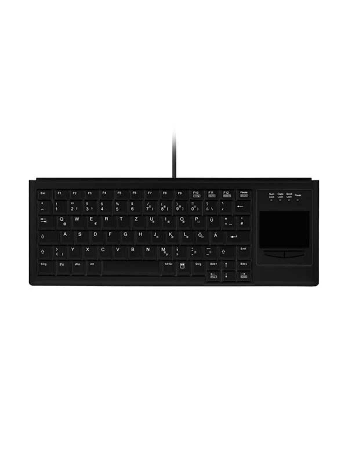 Cherry Contour Active Key Industrial AK-4400-GU - keyboard - low profile compact - with trackpad - QWERTY - Pan Nordic - black Input Device - Tastatur - Nordic ISO - Schwarz