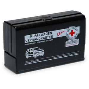 Leina-Werke Verbandskasten Star II, DIN 13164, für Auto, aus Kunststoff, schwarz, DRK-Edition