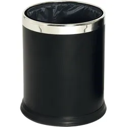Abfalleimer doppelwandig, Metall, schwarz, 10 Liter