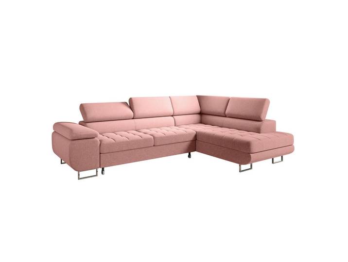 Petits-meubles Ecksofa Eden 4 Sitzplätze Korallenrosa, Rosa, 271x201 cm, Wohnzimmer, Sofas & Couches, Wohnlandschaften, Ecksofas