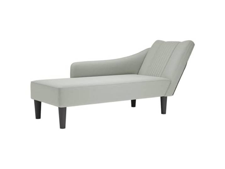 smnyxs Langer Sessel mit Armlehne, rechts, Velours, hellgrau Hochelastischer Schaumstoff, personalisierter Komfort, Verwendung im Wohnzimmer, Schlafzimmer, Büro, weicher Stoff, bügelfrei