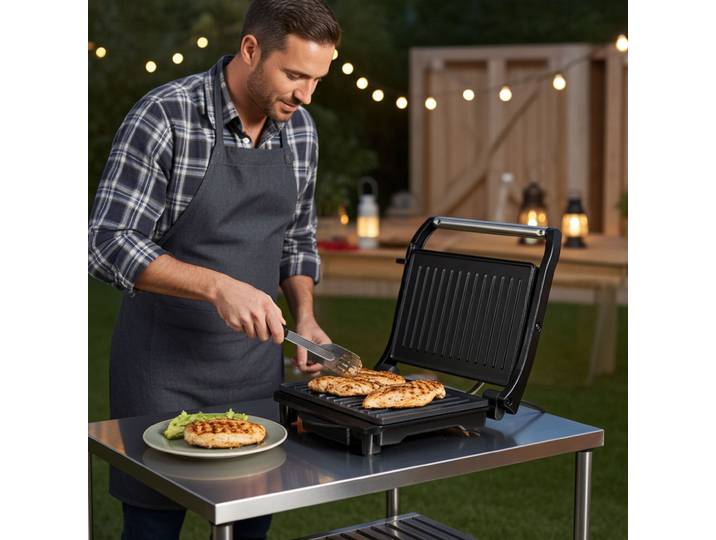 Mobiler 12V Kontaktgrill für Lkw, Auto, Wohnmobil, 120W