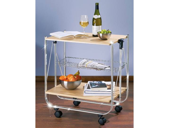 Servierwagen Dinett Deluxe 68 x 70 x 41cm Beige/Ahorn Dekor