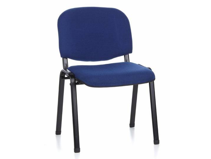 Chaise à quatre pieds - hjh OFFICE - XT 600 SW - Noir/Bleu - Tissu