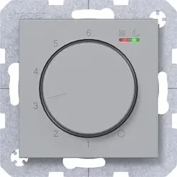 Hager WAN5010TA Temp.regler 230V/16A, Dreh-/Druckknopf, Heizung,A.x/C.x, titan metallisch, lack