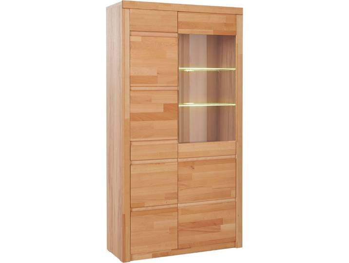OTTO home Vitrine Silkeborg teilmassiv, schöne grifflose Optik