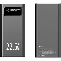 Leotec LEPOW30W22K (30000 mAh, 22.50 W, 111 Wh), Powerbank, Schwarz
