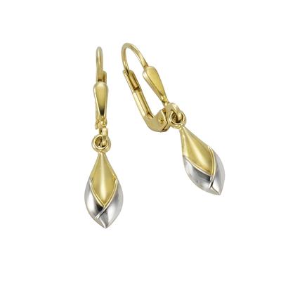 Paar Ohrhänger VIVANCE "333 Gold bicolor 26mm lang", gelb, Ohrringe, Damen, one-size, Gold, Ohrhänger