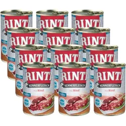 Rinti Kennerfleisch Junior Rind Nassfutter für Hunde - Rindfleisch 12x400g