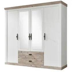 Kleiderschrank  Roble , weiß , Maße (cm): B: 217 H: 201