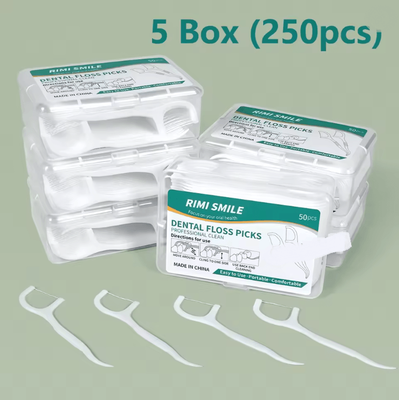 Inspire Essentials Portable Dental Floss Picks With Toothpick Box For Oral Care 5 Box