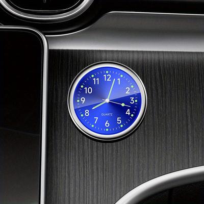 Perfect Picks Market Glow Mini Car Dashboard Clock Luminous Mini Quartz Clock For Car Interior Decoration blue